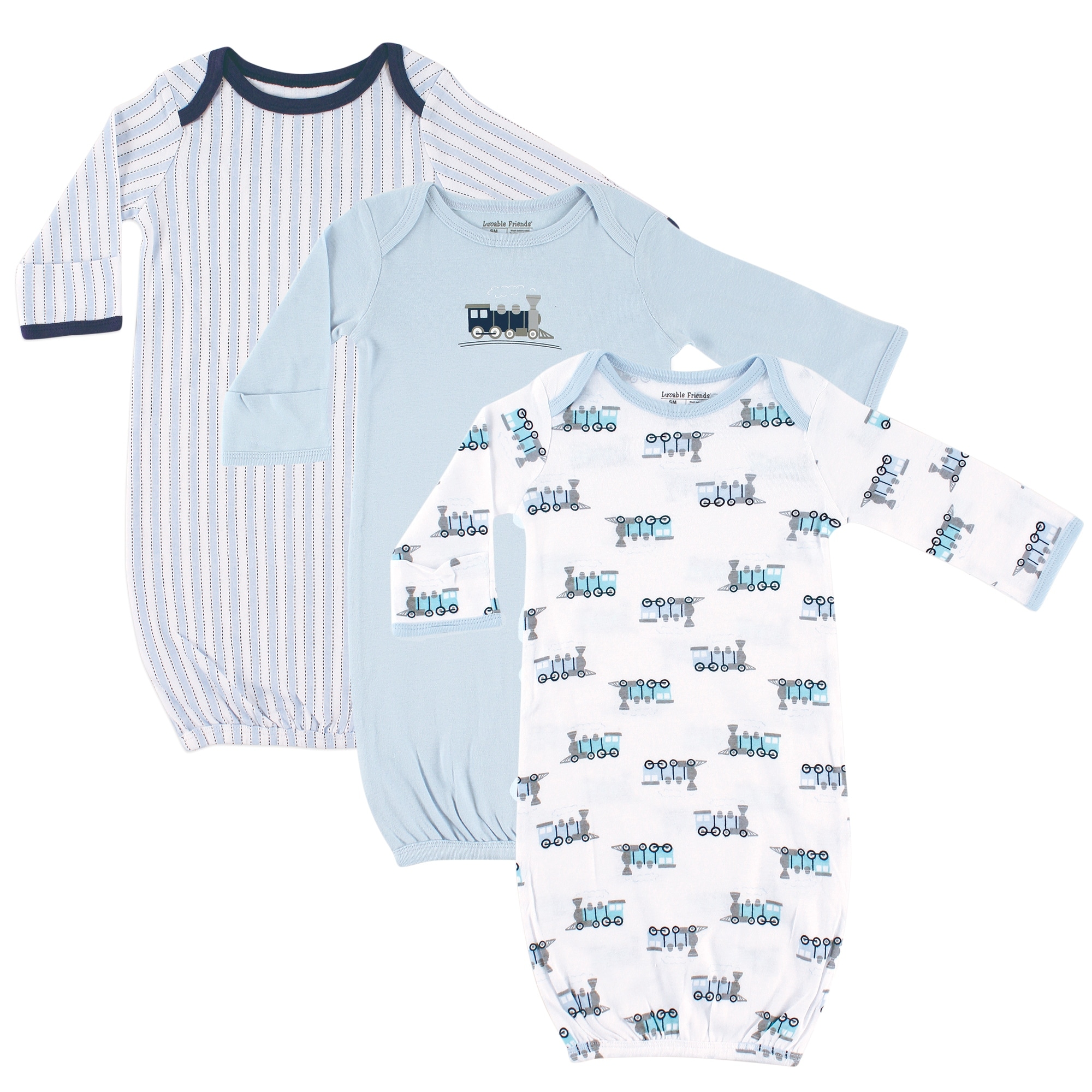 Luvable Friends Baby Boy Cotton Gowns, Train