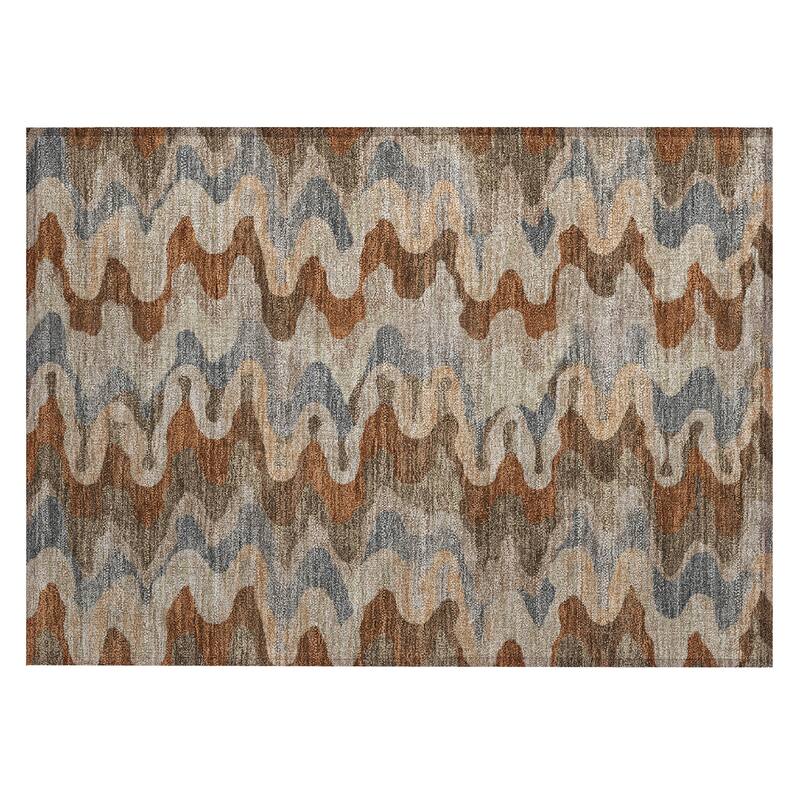 Machine Washable Indoor/ Outdoor Modern Mason Chantille Rug