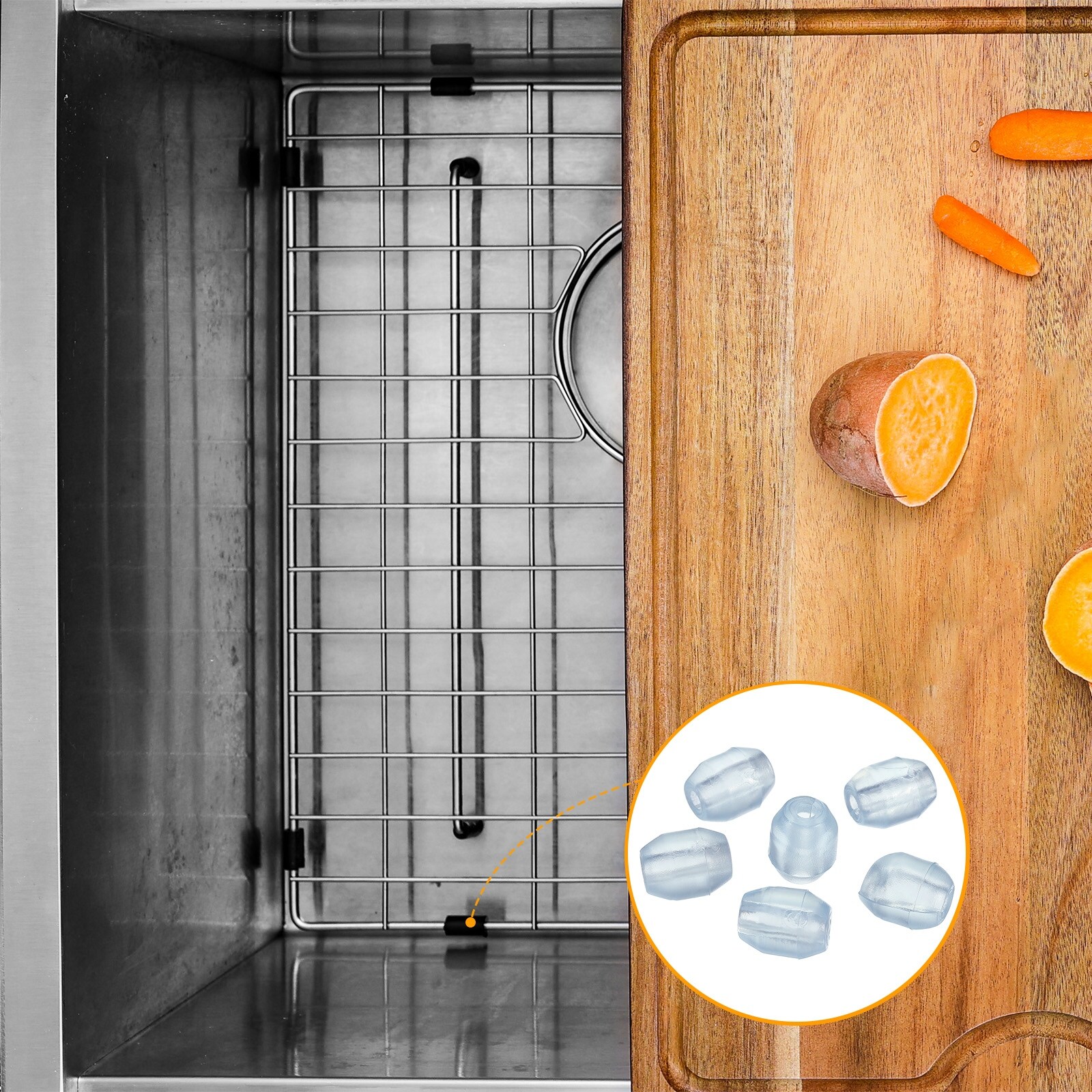 Kitchen sink rack feet best sale
