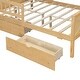 preview thumbnail 8 of 20, Wood Full Size House Platform Bed with LED Light, Storage Kids Bed with Drawer and Guardrail