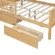preview thumbnail 23 of 26, Wood House Platform Beds with LED, Storage Shelves, Drawers and Guardrail, Full Size Bed Frame w/Slats Support for Kids