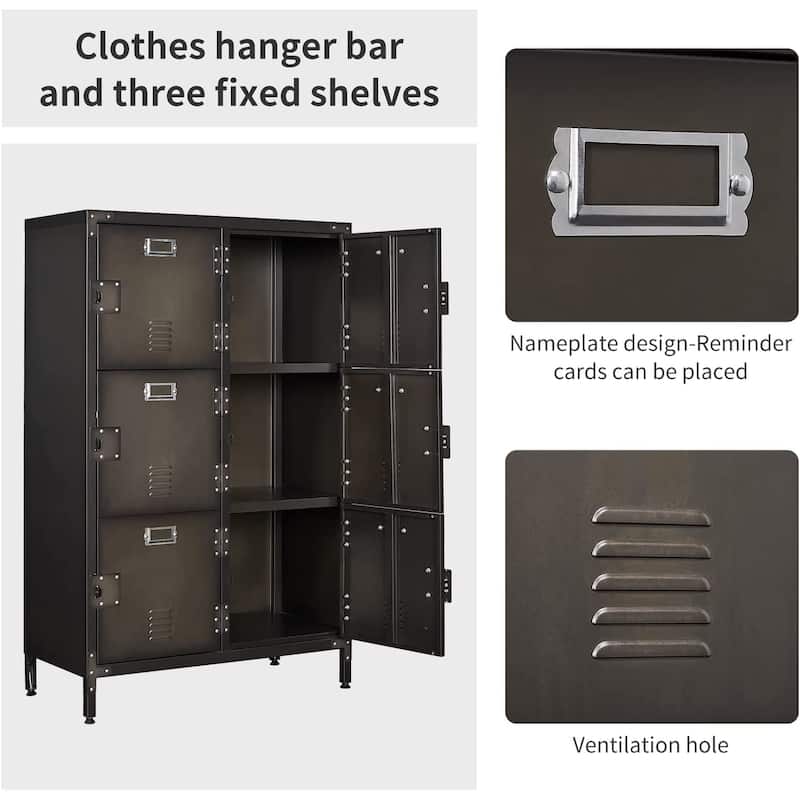 6 Doors Metal Locker Storage Cabinet
