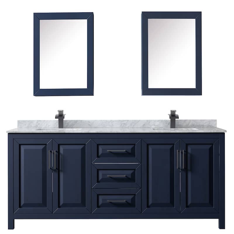 Wyndham Collection Daria 80" Free Standing Double Vanity Set with MDF
