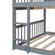 preview thumbnail 12 of 41, Roomfitters Full-Over-Full Triple Bunk Bed with Built-in Ladder, Slide, Sturdy Wooden Frame, Safety Guardrails