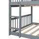 preview thumbnail 10 of 13, Triple Full Bunk Bed with Slide, Ladder & Guardrails - Safe & Spacious