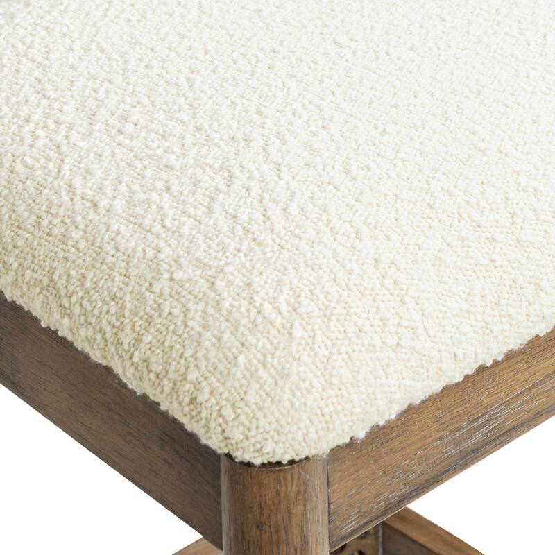 Arched Back Wood & Upholstered Counter Stool Set