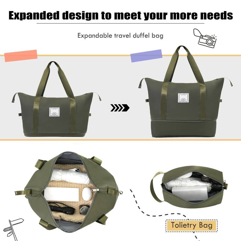 Softside Luggage Set with Expandable Suitcases, Duffel Bag, and TSA Lock, 4 Multi-Directional Spinner Wheels (20/24/28in)