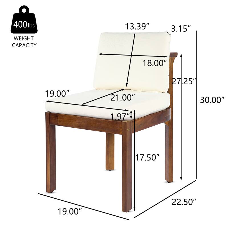 Christopher Knight Home - 5-Piece Outdoor Acacia Wood Dining Set with Sculpted Back Chairs & Slat Round Table