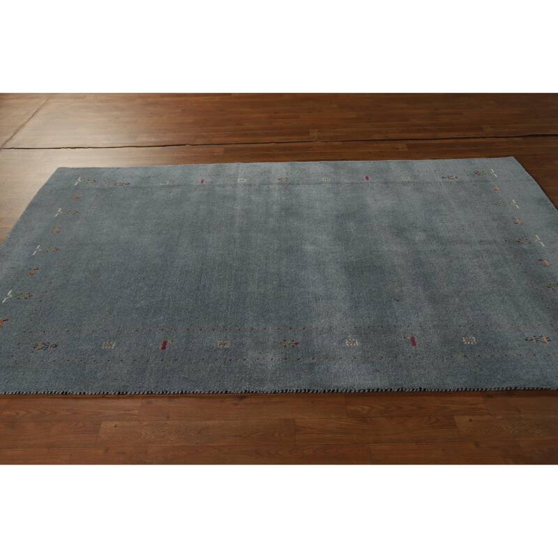 Hand Knotted Oriental 100% Wool Carpet Tribal Tribal Greys & Charcoal Gabbeh Area Rug - 7' 10'' X 4' 10''
