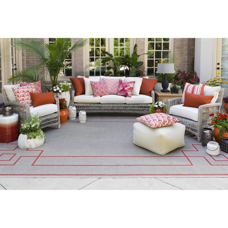 Livabliss Alfresco Country Geometric Indoor / OutdoorArea Rug