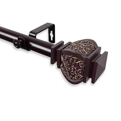 Double Curtain Rod Home Decor Window Treatment Rod Set Finials Brackets Adjustable Length - 48