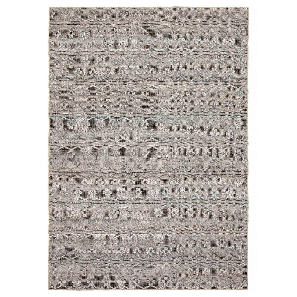ECARPETGALLERY Braid weave Sienna Grey Wool Rug - 5'3 x 7'6