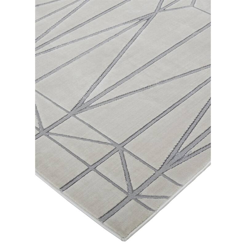 Geometric Architectural Transition Contemporary Rug