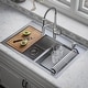 preview thumbnail 4 of 10, Karran Elite WST-28-PK1 Top Mount 33" Double Bowl Stainless Steel Workstation Kitchen Sink