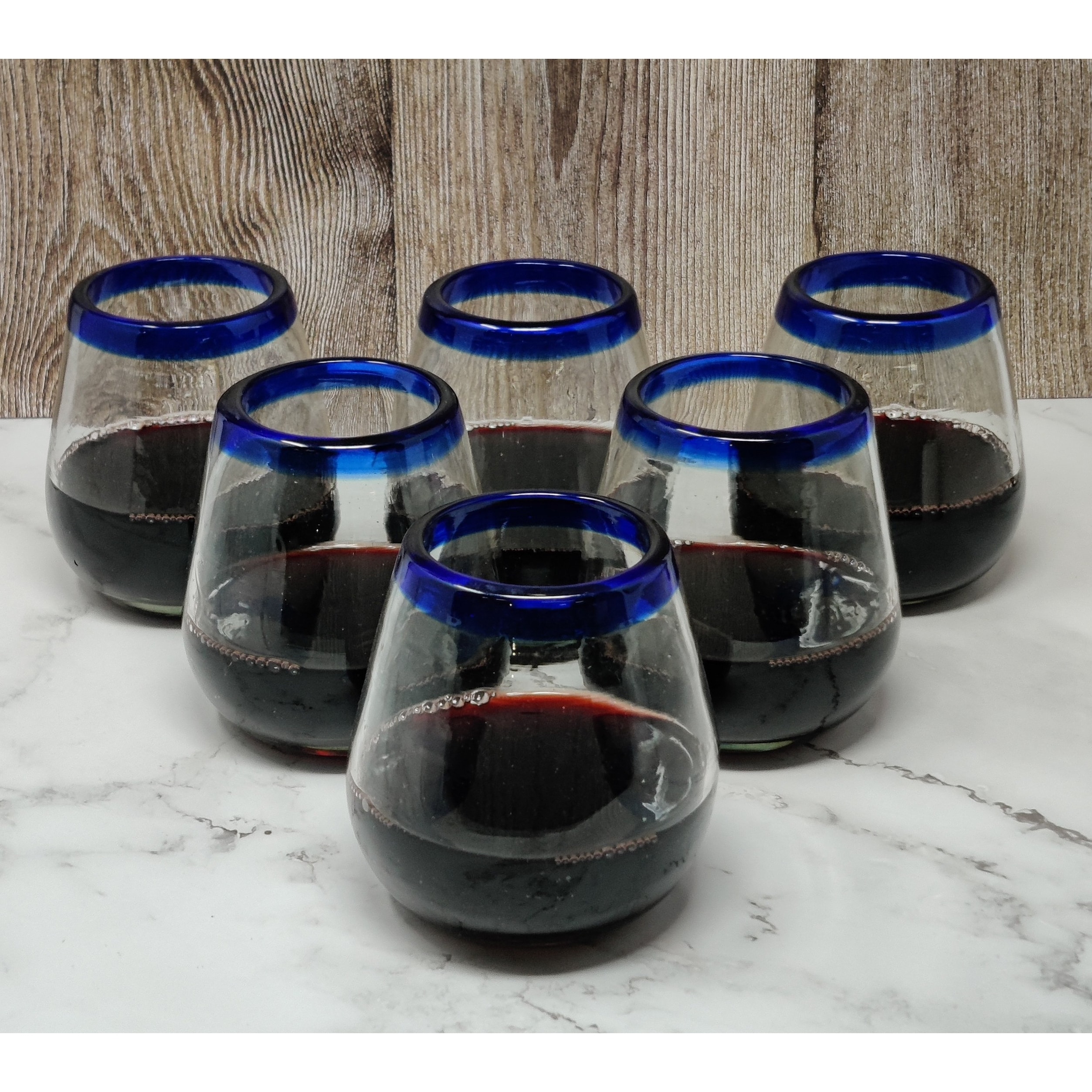 Joyjolt Hue Stemless Wine Glasses Colorful Choice Set of 6 5 Oz NEW in Box