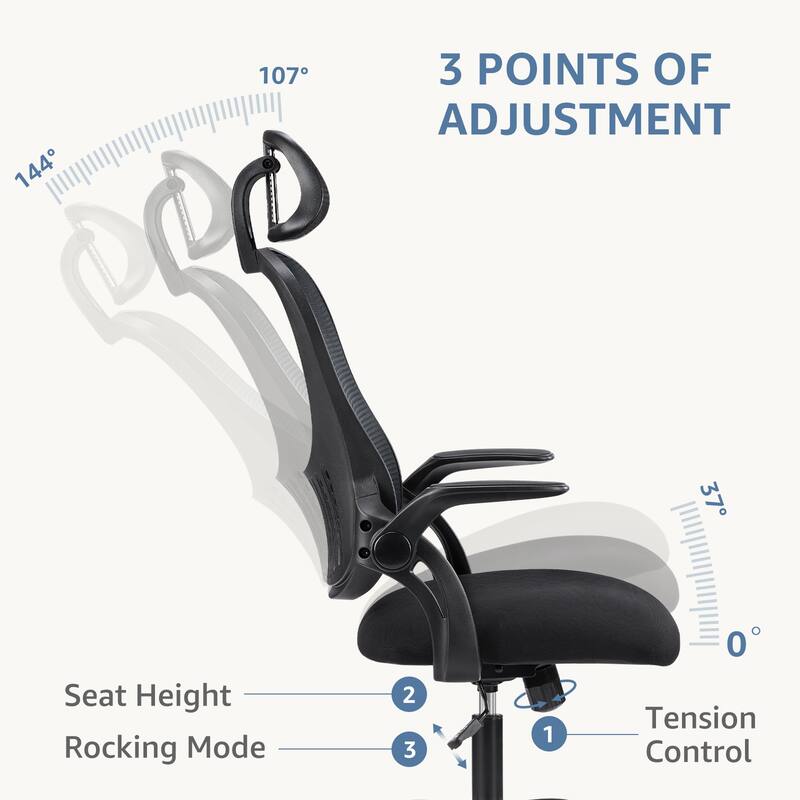 Ergonomic Mesh Office Desk Chair with Adjustable Headrest