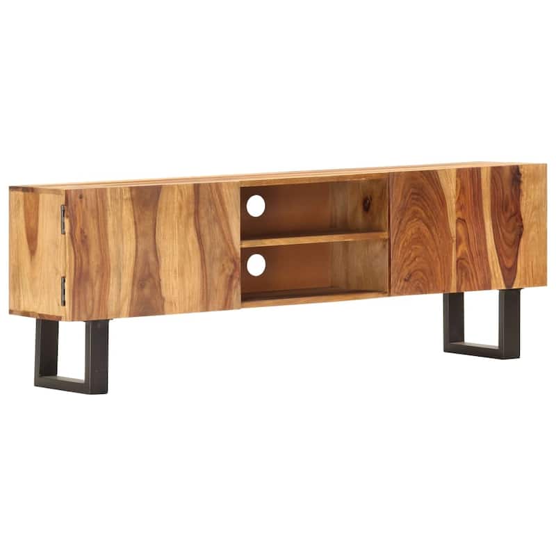 vidaXL TV Stand 51.2"x11.8"x18.5" Solid Wood Sheesham
