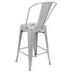 preview thumbnail 74 of 97, 24'' High Metal Indoor-Outdoor Counter Height Stool with Back