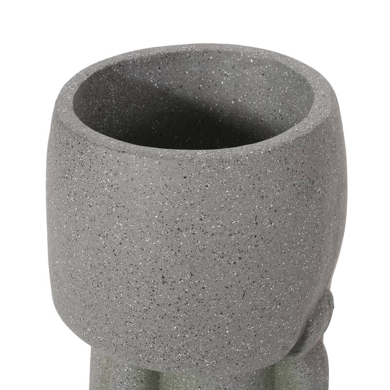 Sumner Outdoor Cast Stone Outdoor Polynesian Decorative Planter by Christopher Knight Home