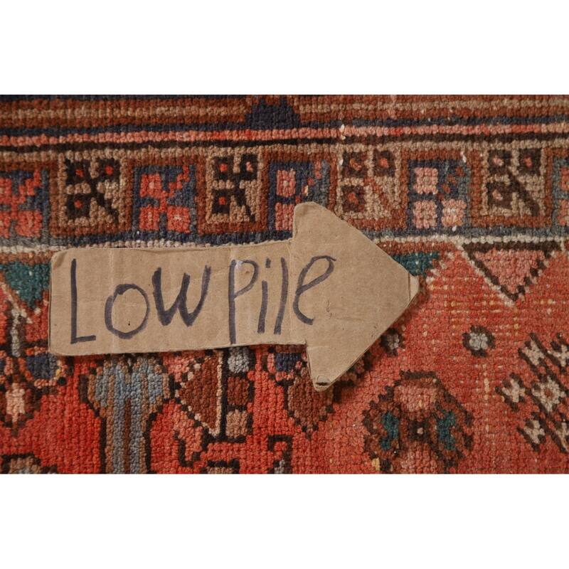 Hand Knotted Oriental 100% Wool Carpet Traditional Medallion Oranges & Rust Heriz Area Rug - 8' 9'' X 6' 7''