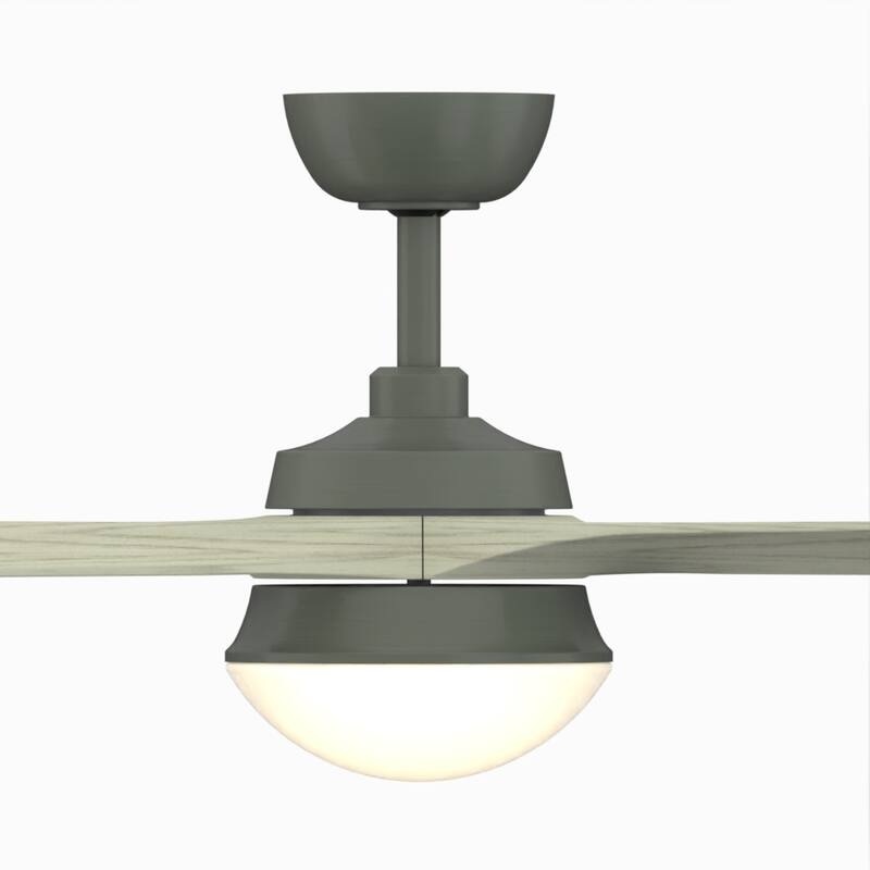 Barlow 52 inch Indoor/Outdoor Antique Graphite with Light Oak blades Ceiling Fan with LED CCT Select Light Kit and Remote