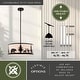 preview thumbnail 4 of 9, Acadia 3L Bronze Rustic Pendant Light White Linen Bear Deer Tree - 18-in W x 16.75-in H x 18-in D