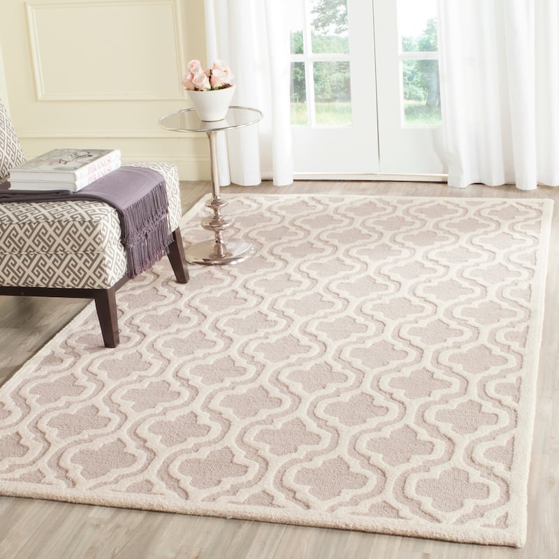 SAFAVIEH Handmade Cambridge Marijela Modern Moroccan Wool Rug - 5' x 8' - Mocha/Ivory