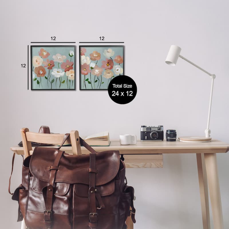 Stupell Budding Boho Blooms Framed Giclee Art Design By Charity Henderson (Set of 2)