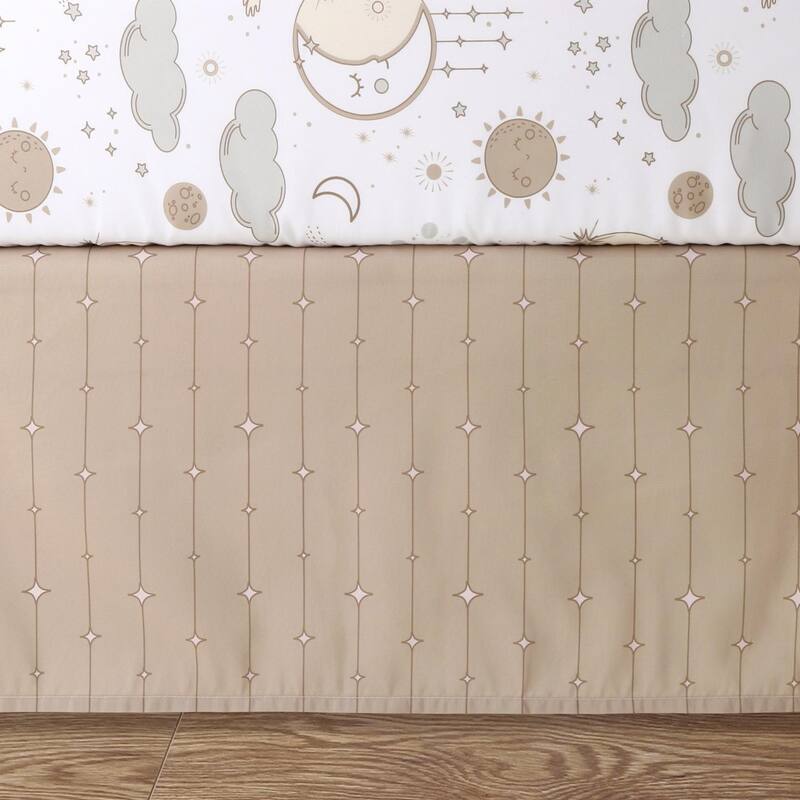 The Peanutshell Crib Bedding Set for Baby Girls, Starry Skies, 5 Pieces