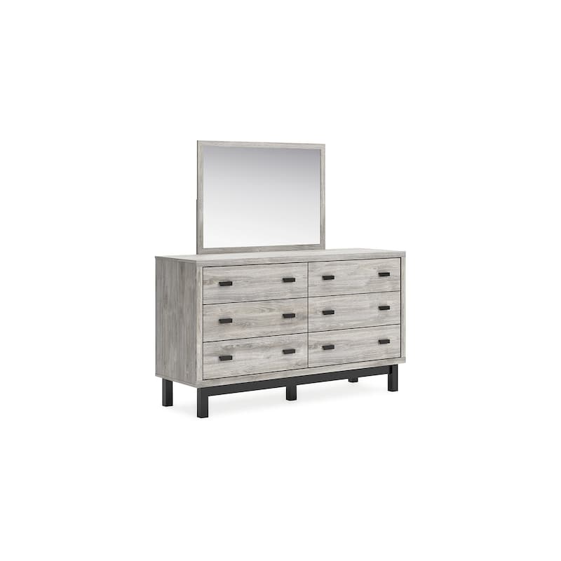 Signature Design by Ashley Vessalli Gray/Black Dresser and Mirror