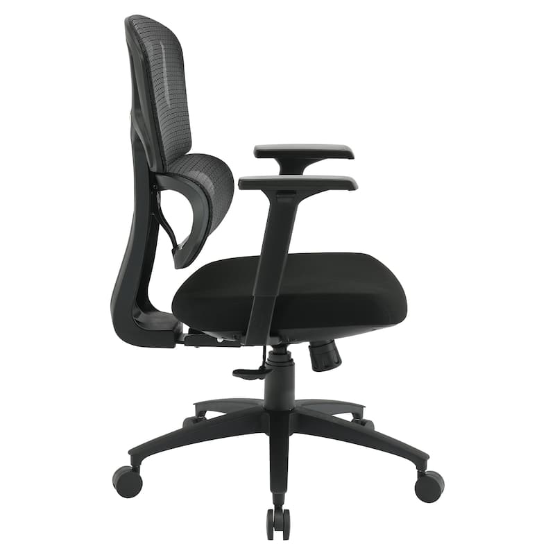 Black Mesh Managers Chair with Fabric Seat