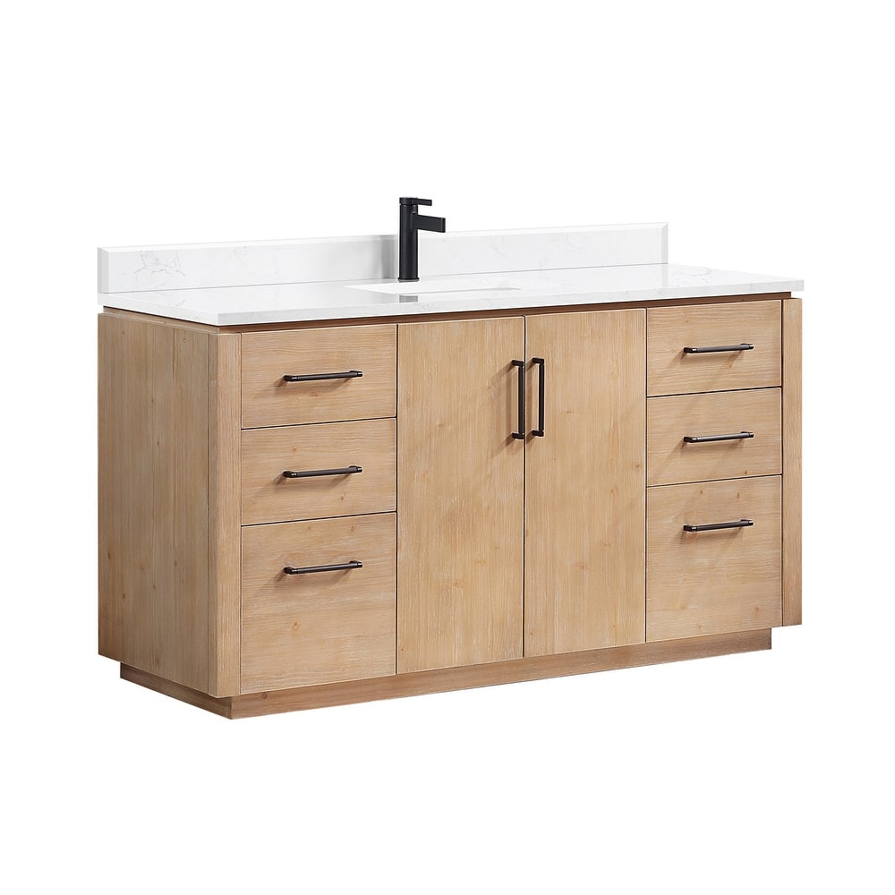 San Single Bath Vanity with Composite Stone Top without Mirror