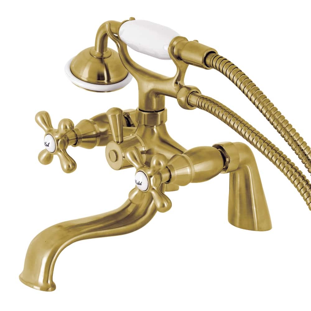 Kingston Brass Deck Mount Clawfoot Tub Faucet with Hand Shower