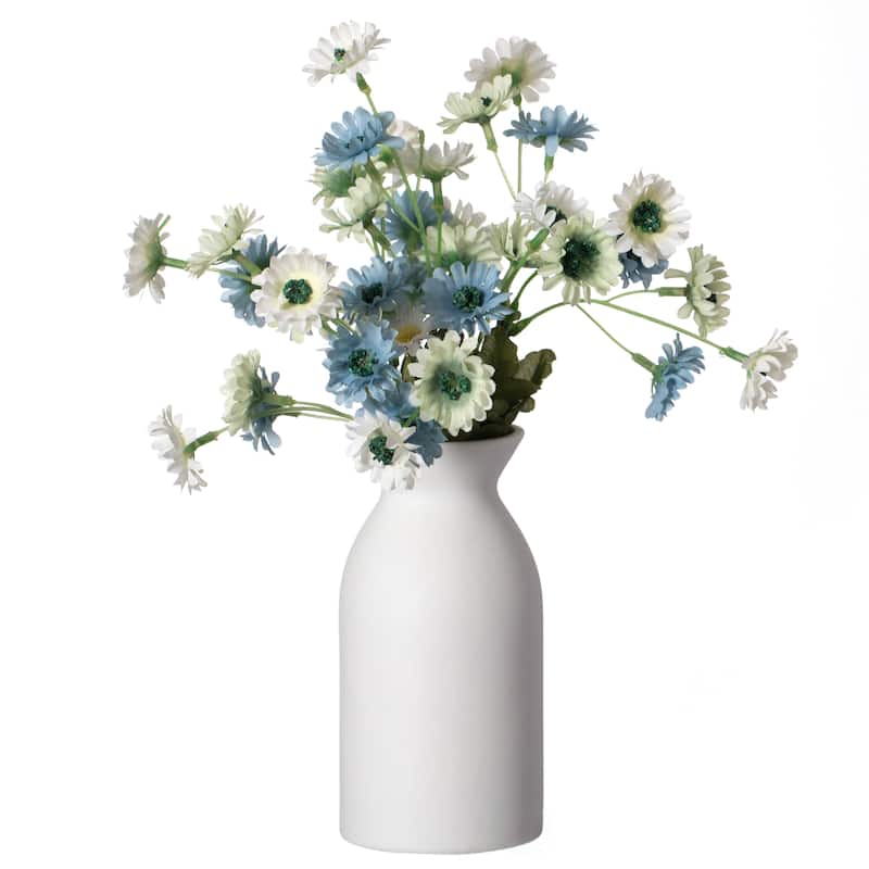 Uniquewise White Ceramic Table Flower Vase for Farmhouse and Home Decor for Bohemian Modern Minimalist and Rustic Room Styling