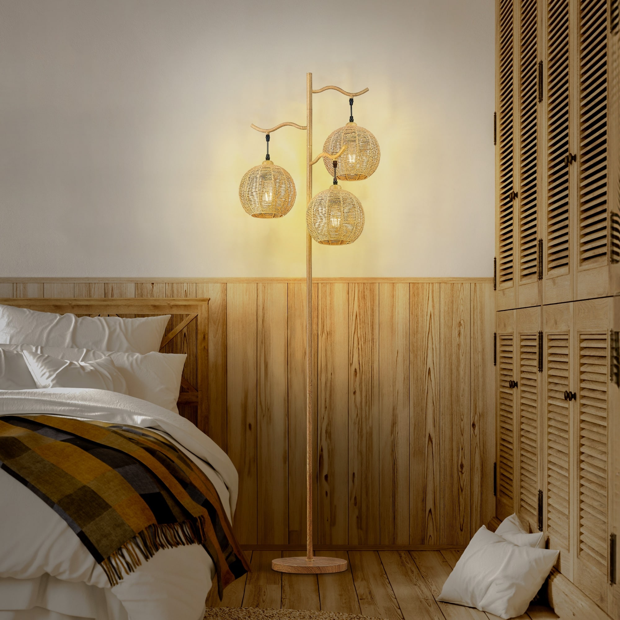 3 Light Floor Lamp, Foot Switch