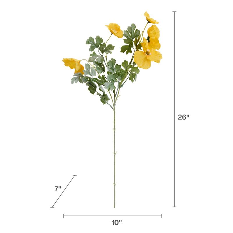 Elements Artificial Gold Poppy, 25 Inch - N/A