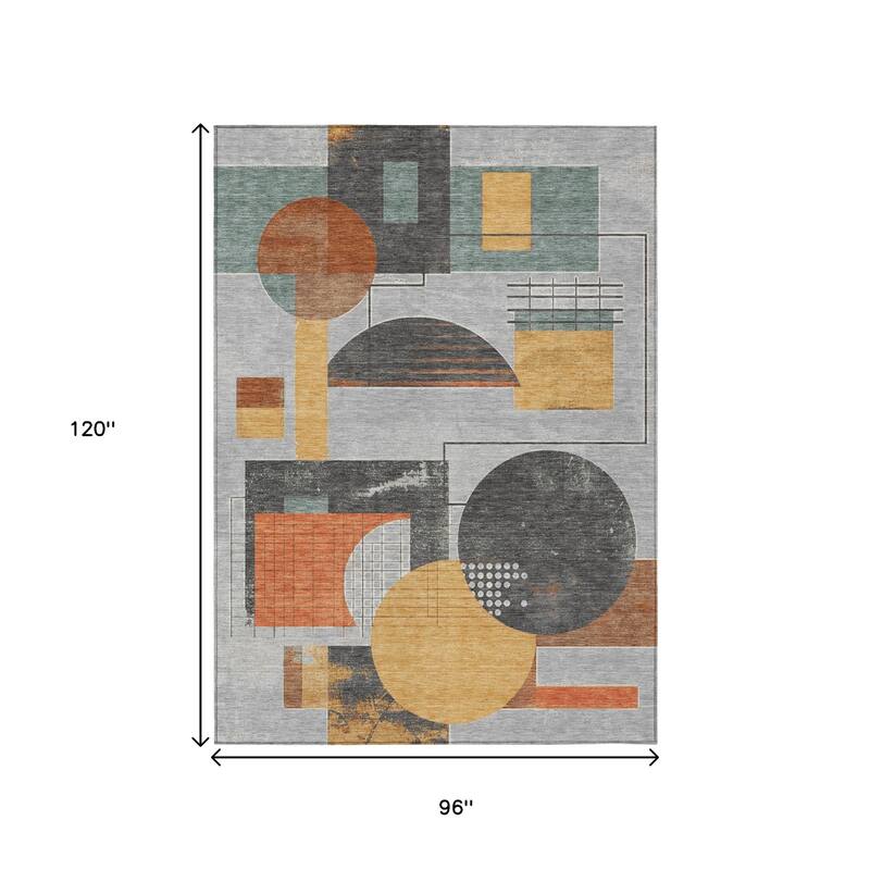 HomeRoots Geometric Modern Rectangle Outdoor Rug