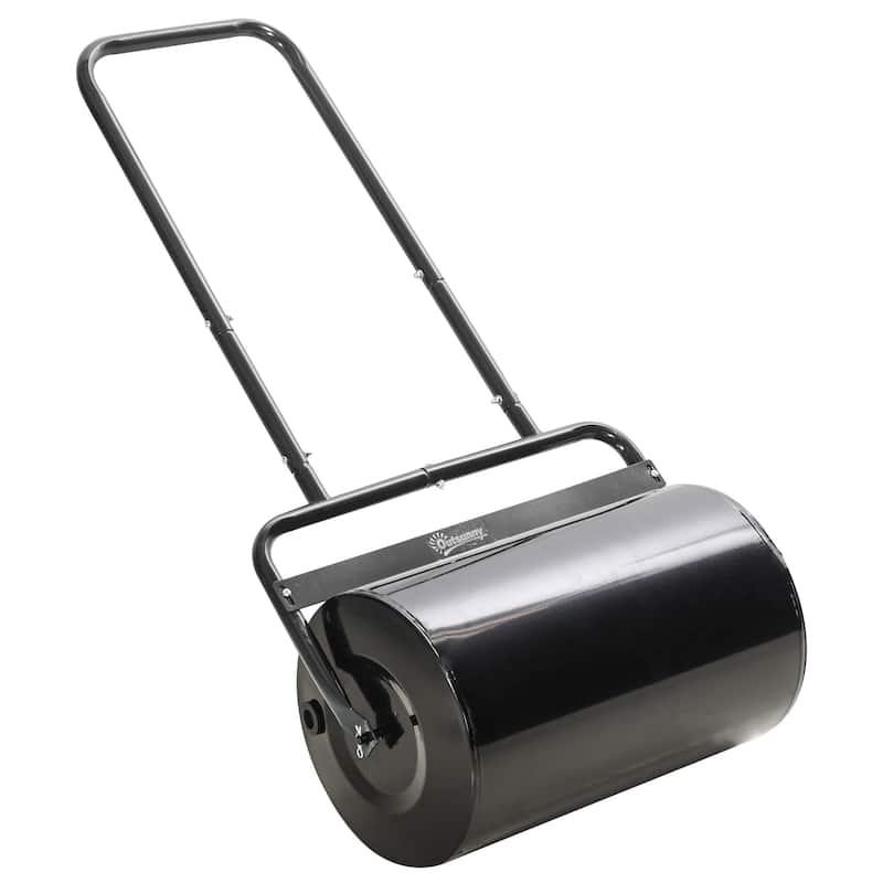 Outsunny 136.5 lbs Combo Push/Tow Lawn Roller Filled with 10 Gallons Sand or Water for the Garden, Φ12.5" x 19.75"