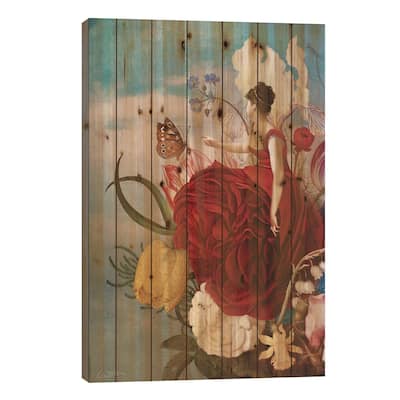 The Bouquet Print On Wood by Catrin Welz-Stein - Multi-Color