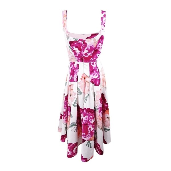 calvin klein floral fit and flare dress