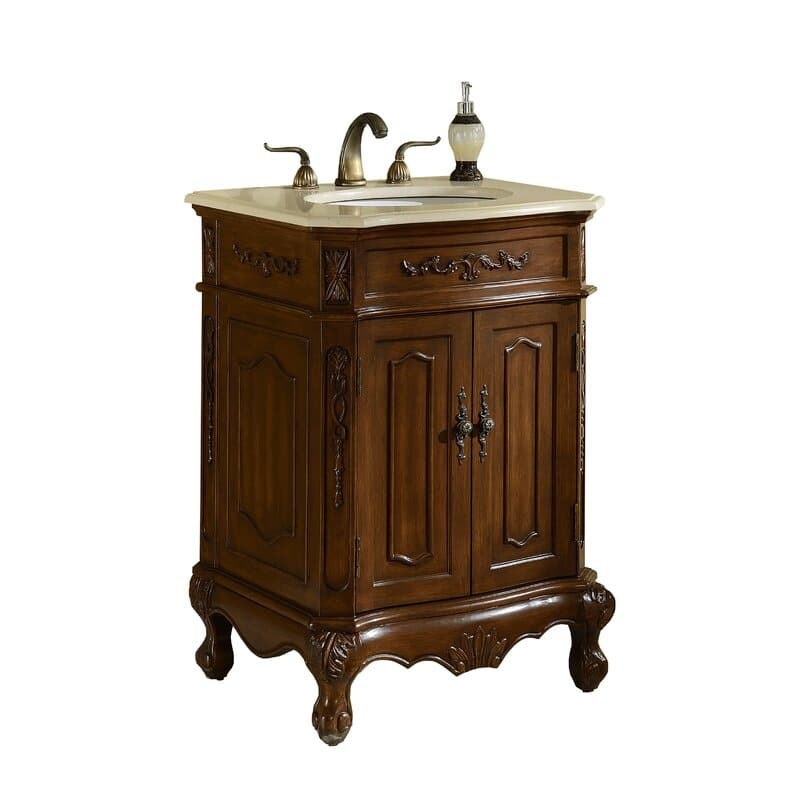 27" Single Bathroom Vanity Set - Brown
