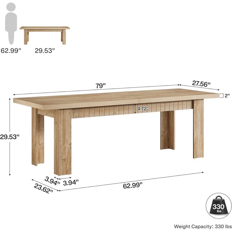 79 Inch Two Person Desk, Extra Long Computer Desk for Home Office
