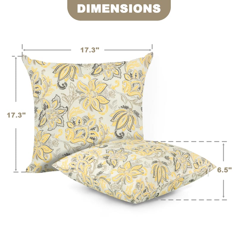 Outdoor Patio Water-Resistant Throw Pillows Set of 2