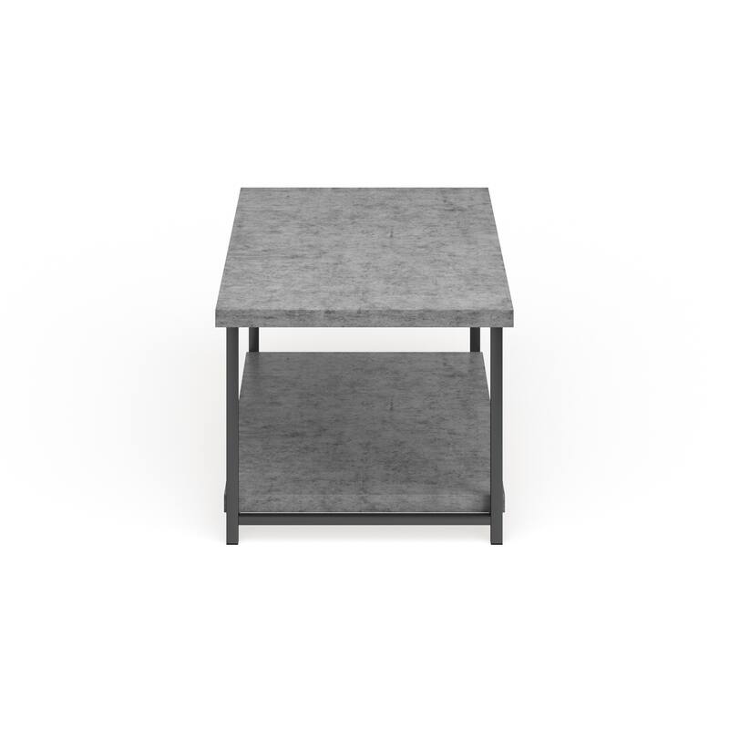 Household Essentials Carbon Loft Shikibu Faux Slate Coffee Table with Storage Shelf