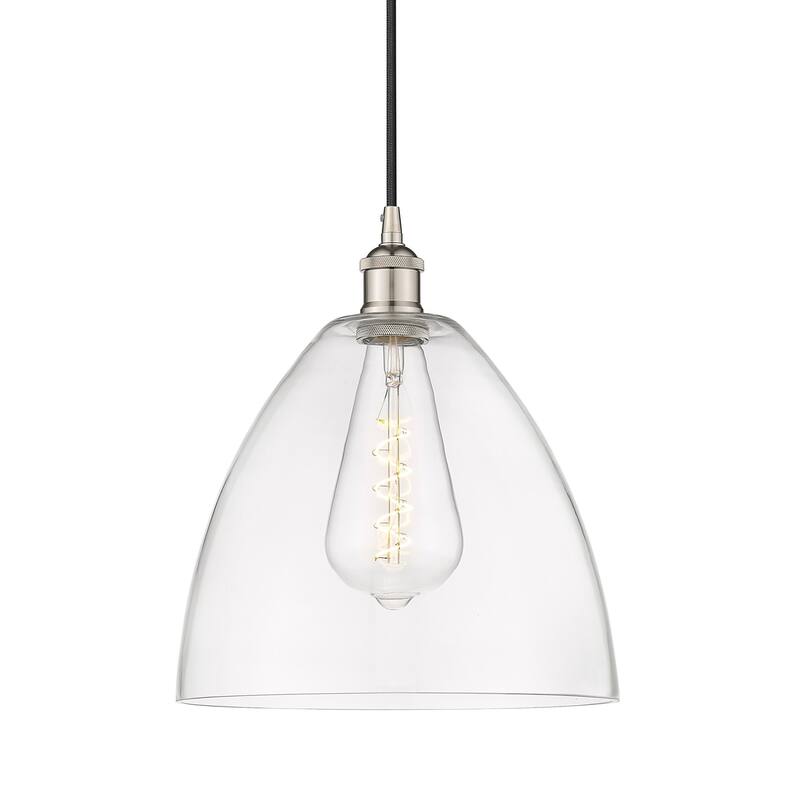 Innovations Lighting 616-1P-14-12 Edison Dome Pendant Edison Dome 12" - Polished Nickel / Clear
