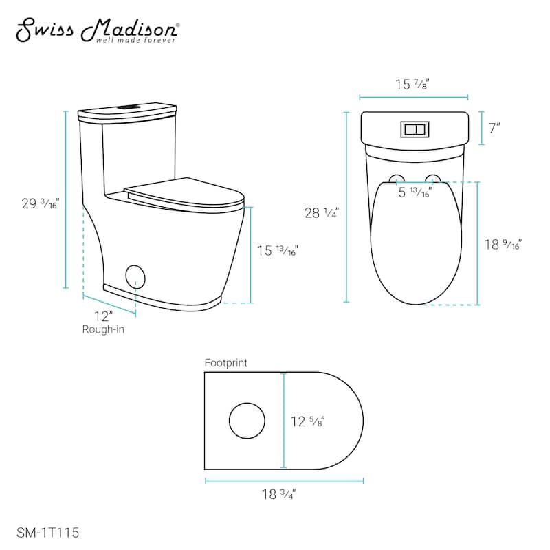 Beau ﻿One-Piece Elongated Toilet Dual-Flush 1.1/1.6 gpf