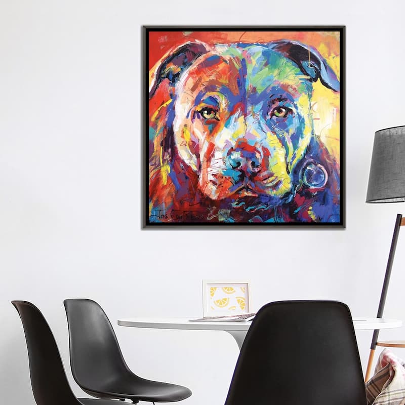 iCanvas "Staffordshire Bull Terrier" by Jos Coufreur Framed