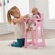 preview thumbnail 1 of 5, Badger Basket Blossoms and Butterflies Doll High Chair - Pink