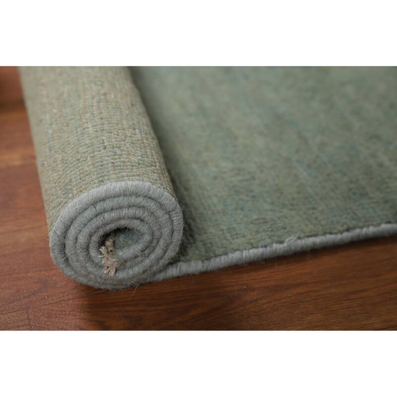 Green Gabbeh Modern Rug Hand-Knotted Wool Carpet - 2'6" x 4'0"