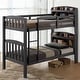 preview thumbnail 2 of 3, Twin over Twin Bunk Bed with Bookcase Headboards in Stain Gray - Stain Gray